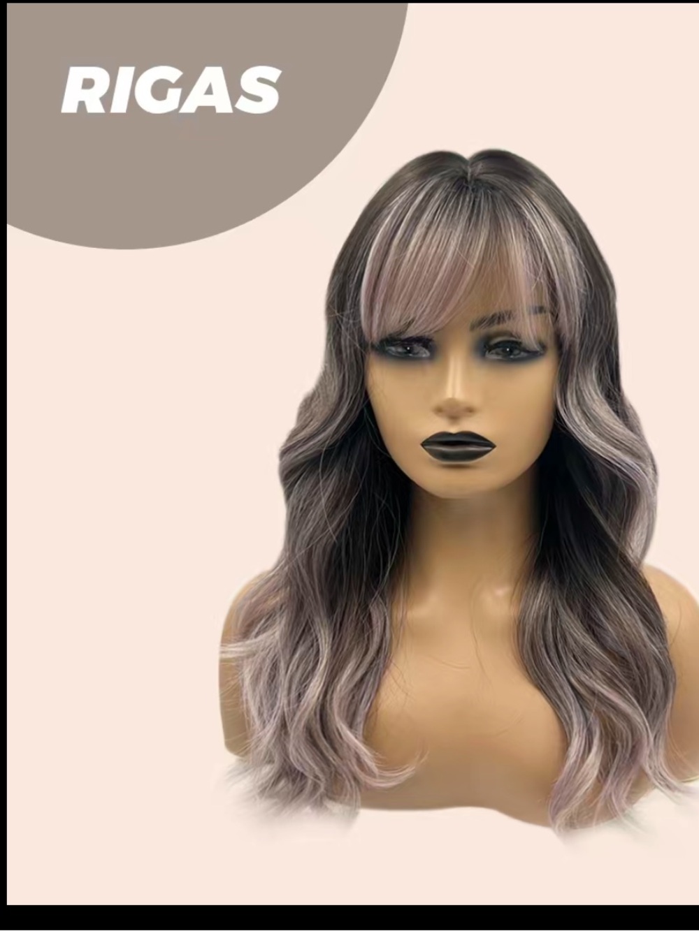 Women’s Silver Ash Ombre Wig with Bangs -